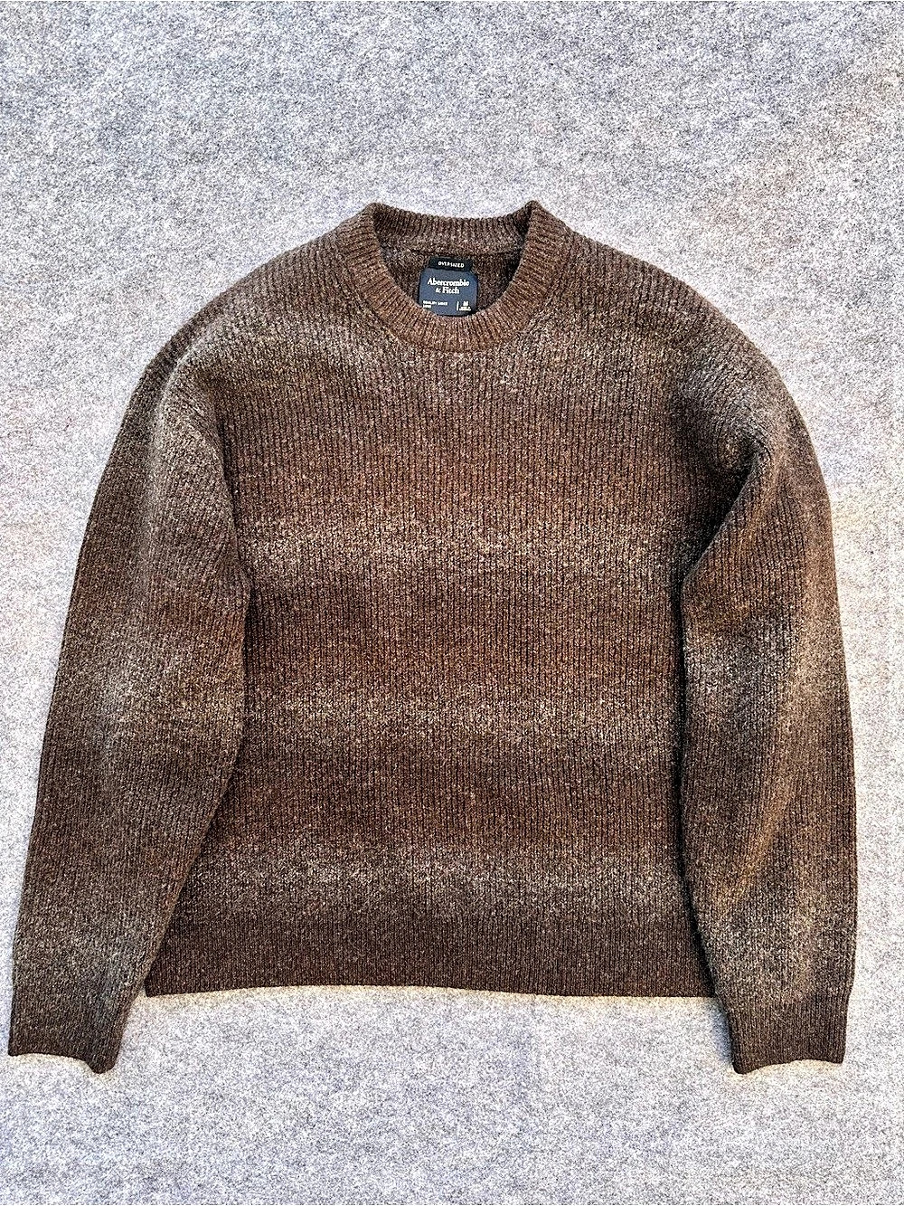 Abercrombie & Fitch Oversized Brown Crewneck Sweater Size Medium
